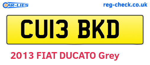 CU13BKD are the vehicle registration plates.
