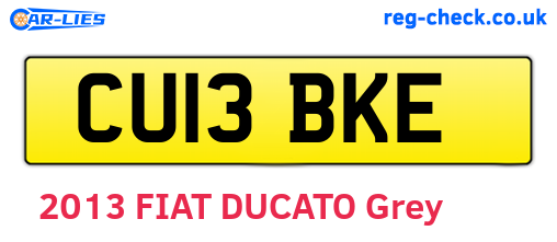 CU13BKE are the vehicle registration plates.