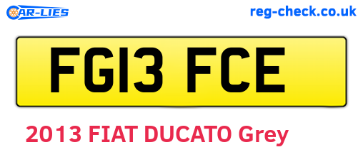 FG13FCE are the vehicle registration plates.