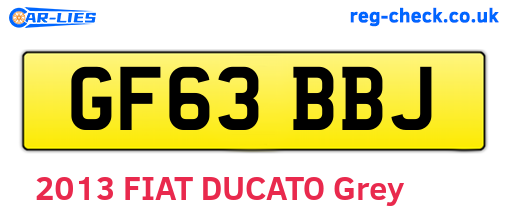 GF63BBJ are the vehicle registration plates.