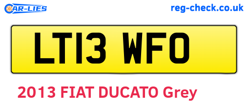 LT13WFO are the vehicle registration plates.