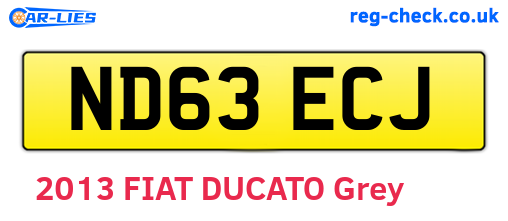 ND63ECJ are the vehicle registration plates.