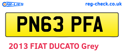 PN63PFA are the vehicle registration plates.