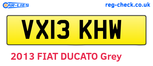 VX13KHW are the vehicle registration plates.
