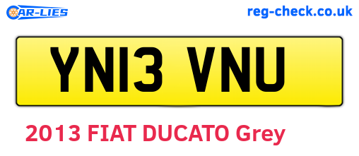 YN13VNU are the vehicle registration plates.