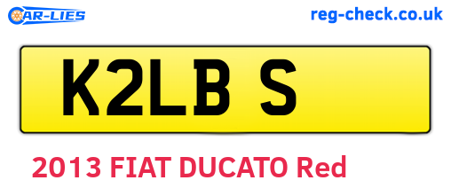 K2LBS are the vehicle registration plates.