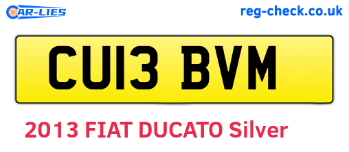 CU13BVM are the vehicle registration plates.