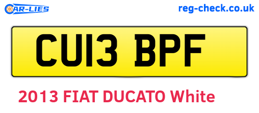 CU13BPF are the vehicle registration plates.