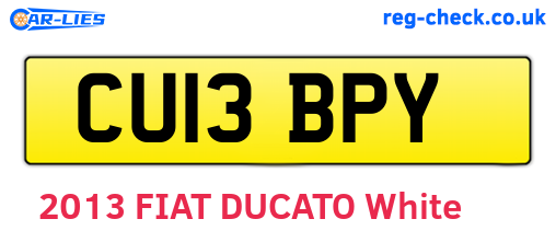 CU13BPY are the vehicle registration plates.