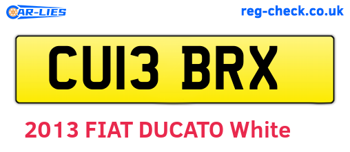 CU13BRX are the vehicle registration plates.
