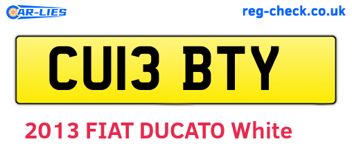 CU13BTY are the vehicle registration plates.