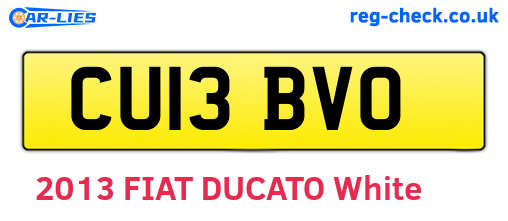CU13BVO are the vehicle registration plates.