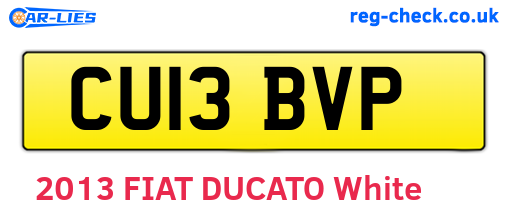 CU13BVP are the vehicle registration plates.