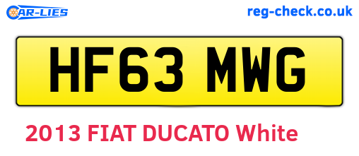 HF63MWG are the vehicle registration plates.