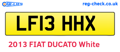 LF13HHX are the vehicle registration plates.