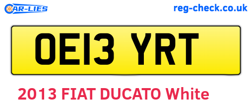 OE13YRT are the vehicle registration plates.