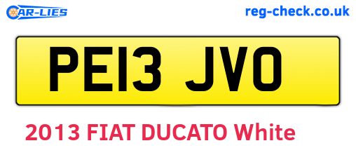PE13JVO are the vehicle registration plates.
