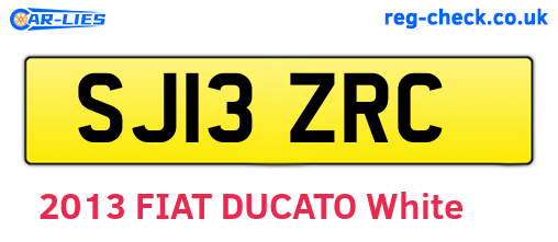 SJ13ZRC are the vehicle registration plates.