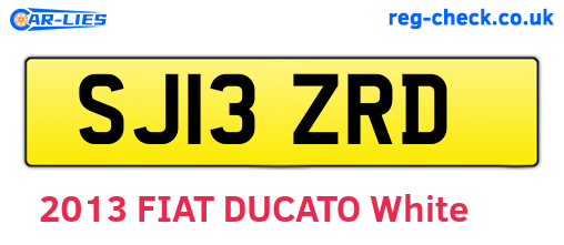 SJ13ZRD are the vehicle registration plates.