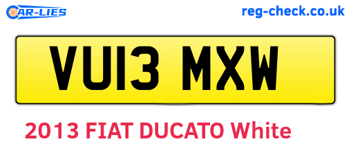 VU13MXW are the vehicle registration plates.