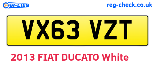 VX63VZT are the vehicle registration plates.