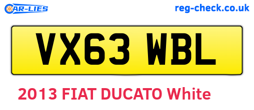 VX63WBL are the vehicle registration plates.