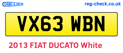 VX63WBN are the vehicle registration plates.