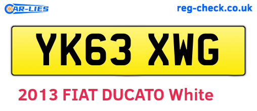 YK63XWG are the vehicle registration plates.