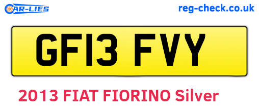 GF13FVY are the vehicle registration plates.