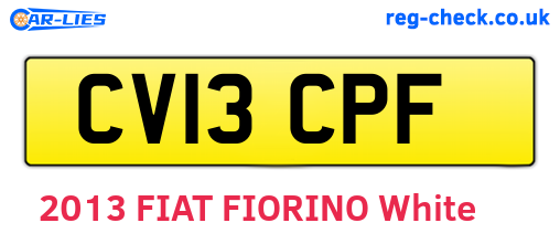 CV13CPF are the vehicle registration plates.