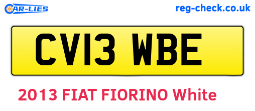 CV13WBE are the vehicle registration plates.
