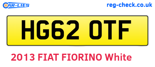 HG62OTF are the vehicle registration plates.