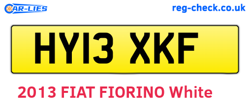 HY13XKF are the vehicle registration plates.