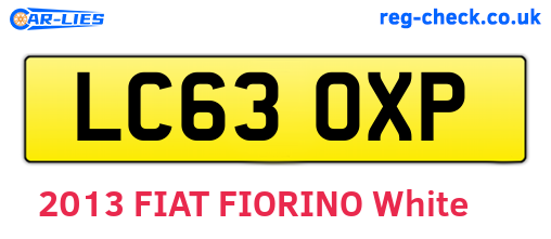 LC63OXP are the vehicle registration plates.