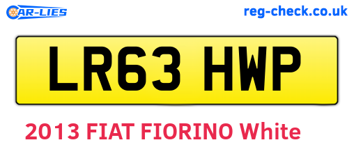 LR63HWP are the vehicle registration plates.