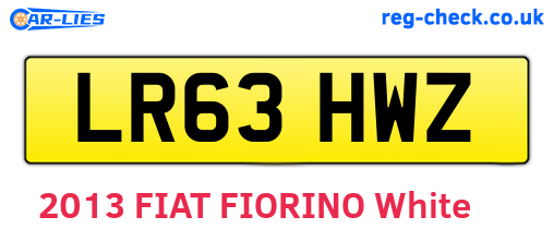 LR63HWZ are the vehicle registration plates.