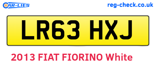 LR63HXJ are the vehicle registration plates.