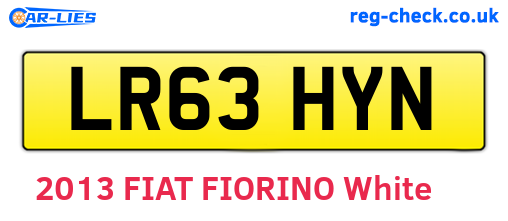 LR63HYN are the vehicle registration plates.