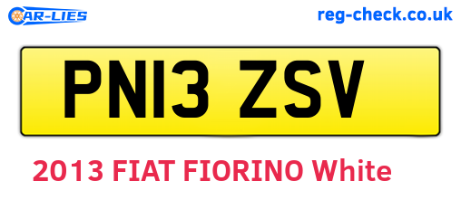 PN13ZSV are the vehicle registration plates.