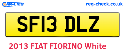SF13DLZ are the vehicle registration plates.