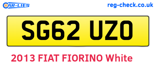SG62UZO are the vehicle registration plates.