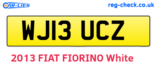WJ13UCZ are the vehicle registration plates.