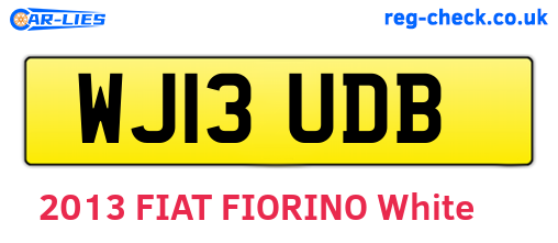 WJ13UDB are the vehicle registration plates.