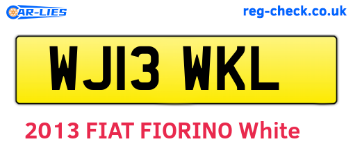 WJ13WKL are the vehicle registration plates.