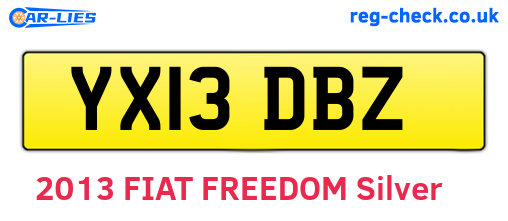 YX13DBZ are the vehicle registration plates.