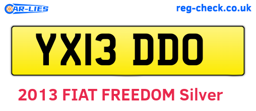 YX13DDO are the vehicle registration plates.