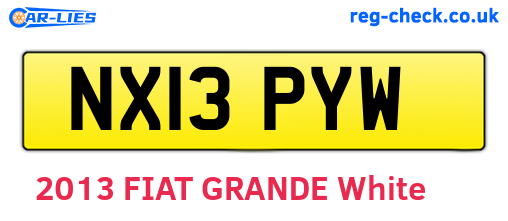 NX13PYW are the vehicle registration plates.