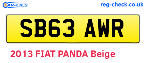 SB63AWR are the vehicle registration plates.