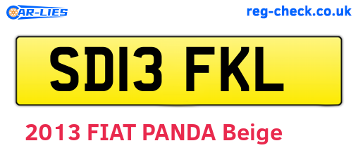 SD13FKL are the vehicle registration plates.
