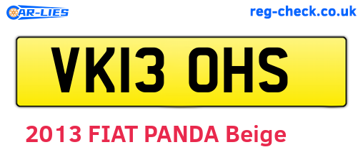 VK13OHS are the vehicle registration plates.